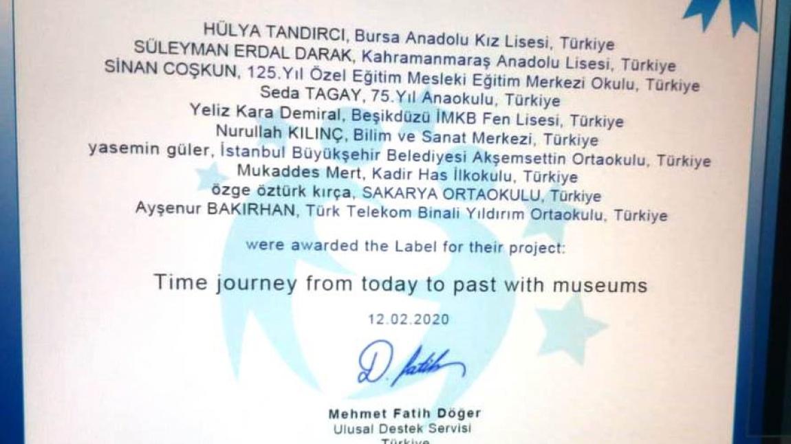Time journey from today to past with museums (Müzelerle Bugünden Geçmişe Zaman Yolculuğu) isimli okulumuzun etwinning projesi uygulanmaya başlanmıştır.